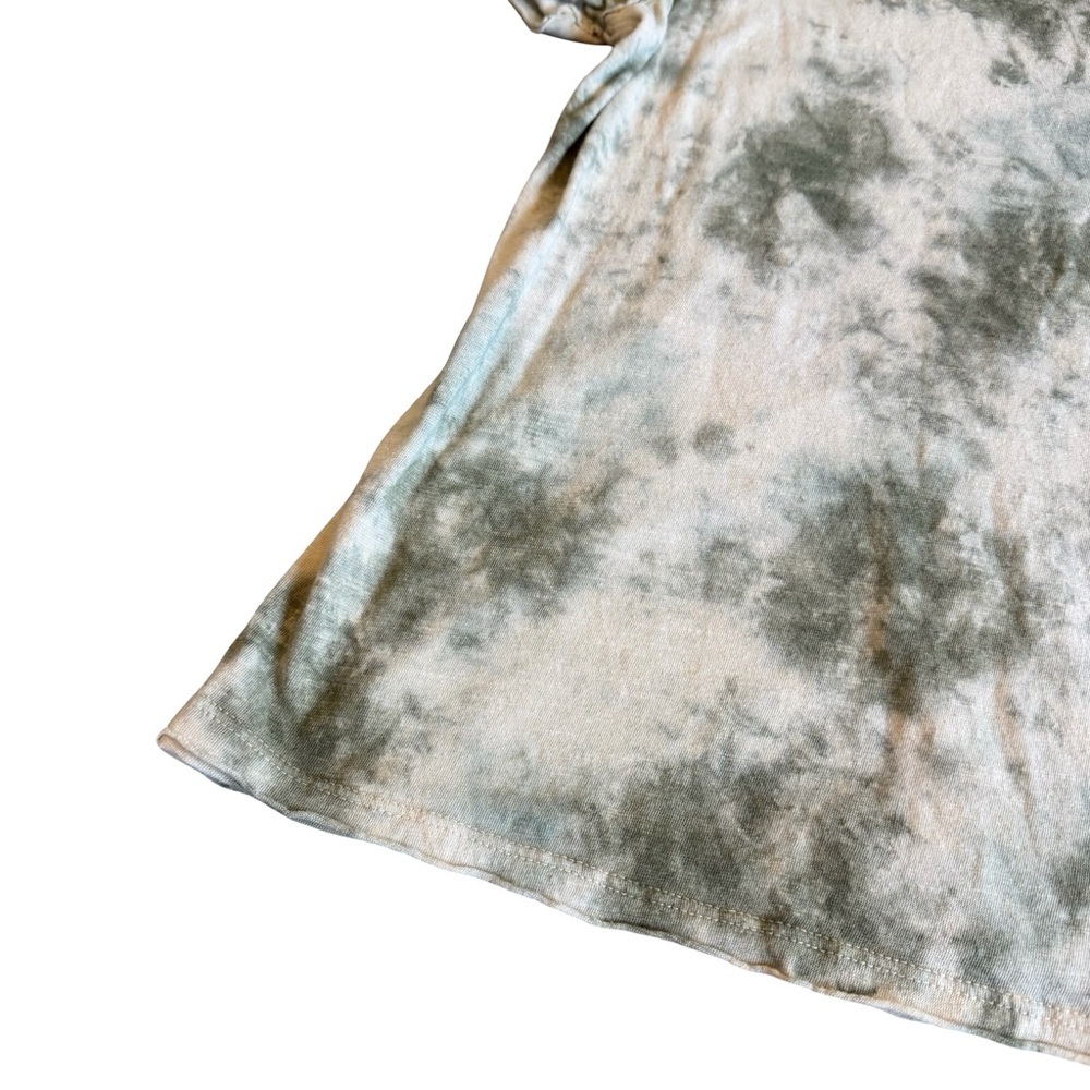 We The Free Riptide Tie Dye T-Shirt Short Sleeve Moss Green Cotton Linen Small - Picture 5 of 12